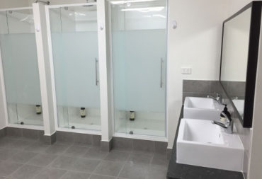 Air Canada employee showers at Toronto Pearson International Airport